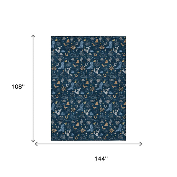 Washable Cactus Print Polyester Area Rug for Patios Kitchens Porches and Family Rooms