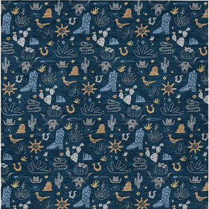 Washable Cactus Print Polyester Area Rug for Patios Kitchens Porches and Family Rooms