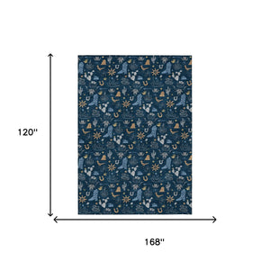 Washable Cactus Print Polyester Area Rug for Patios Kitchens Porches and Family Rooms