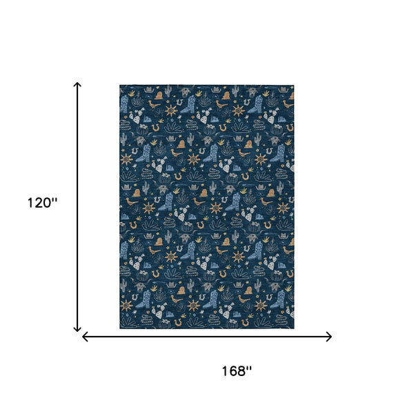 Washable Cactus Print Polyester Area Rug for Patios Kitchens Porches and Family Rooms