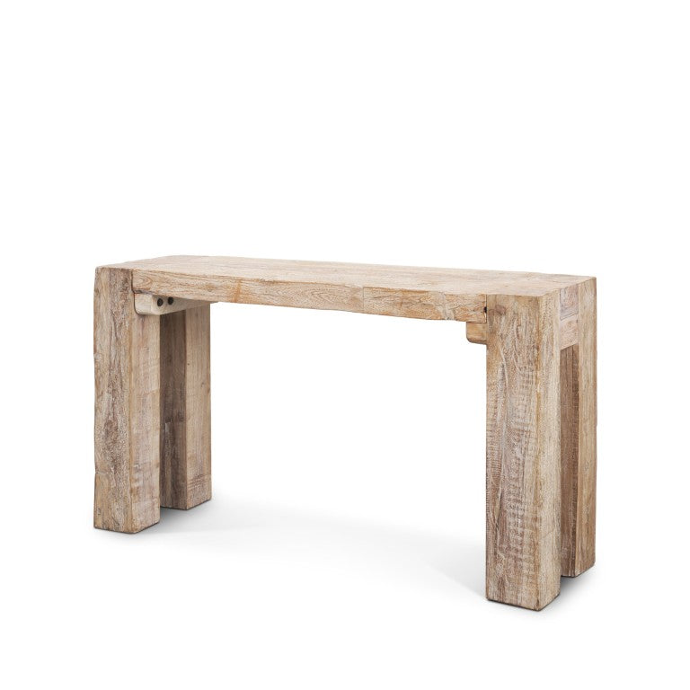 HomeRoots 55 Inch Reclaimed Wood Console Table Rustic Entryway Sofa Accent Furniture Piece 730849