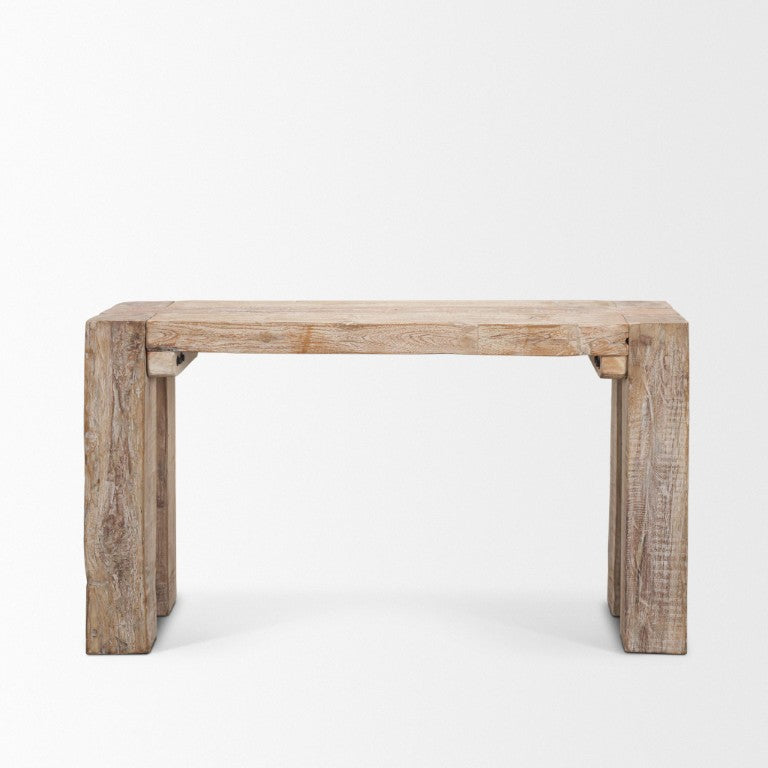 HomeRoots 55 Inch Reclaimed Wood Console Table Rustic Entryway Sofa Accent Furniture Piece 730849