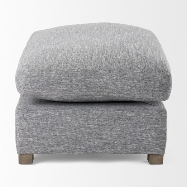 26 Inch Fabric Upholstered Ottoman Footrest for Living Room Seating in Neutral Tones