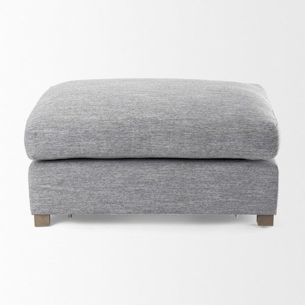 26 Inch Fabric Upholstered Ottoman Footrest for Living Room Seating in Neutral Tones