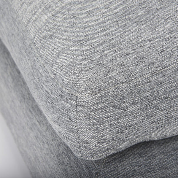 26 Inch Fabric Upholstered Ottoman Footrest for Living Room Seating in Neutral Tones
