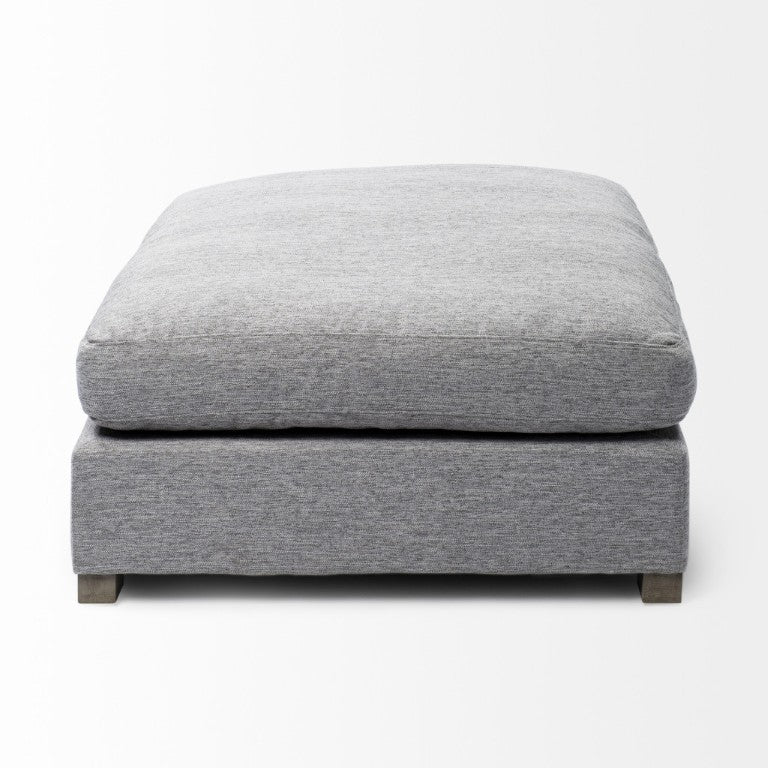 HomeRoots 39 Inch Fabric Storage Ottoman Upholstered Footrest for Living Room Accent Seating 730853