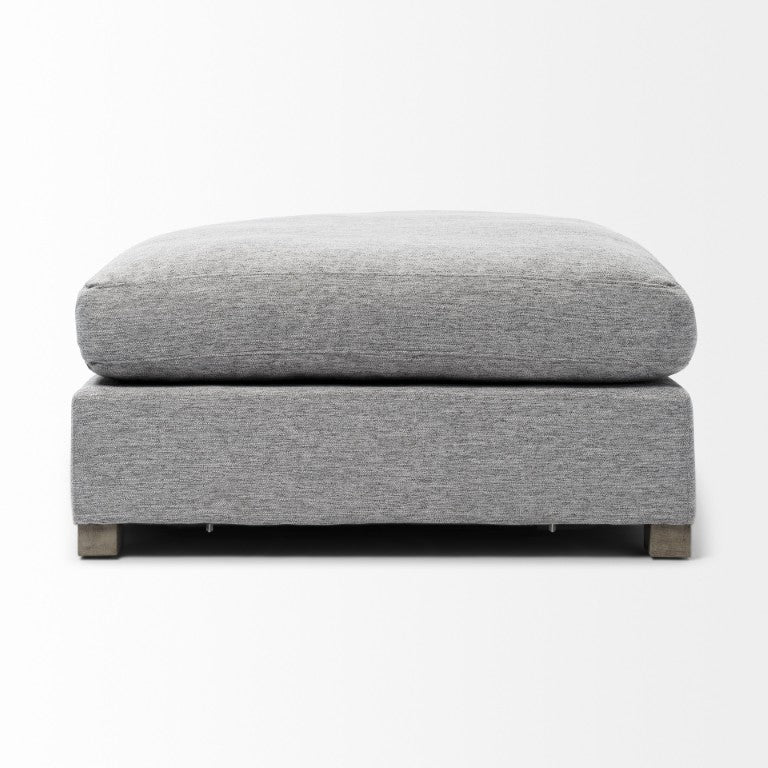 HomeRoots 39 Inch Fabric Storage Ottoman Upholstered Footrest for Living Room Accent Seating 730853