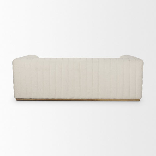 87 Inch Boucle Upholstered Sofa in Cream for Modern Living Room Seating