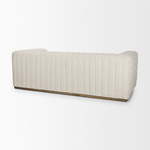 87 Inch Boucle Upholstered Sofa in Cream for Modern Living Room Seating