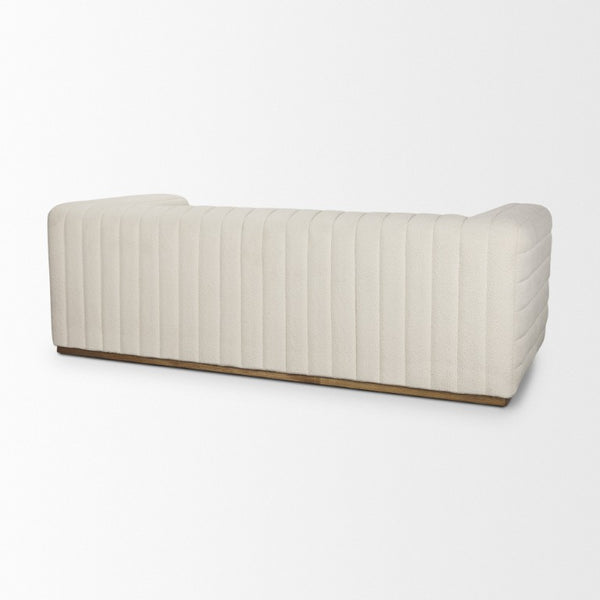 87 Inch Boucle Upholstered Sofa in Cream for Modern Living Room Seating