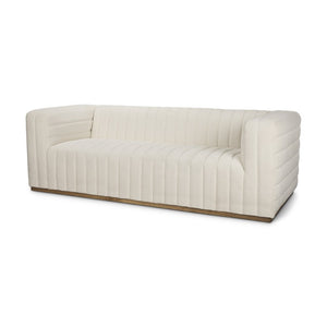 87 Inch Boucle Upholstered Sofa in Cream for Modern Living Room Seating