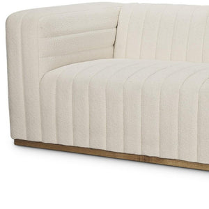 87 Inch Boucle Upholstered Sofa in Cream for Modern Living Room Seating