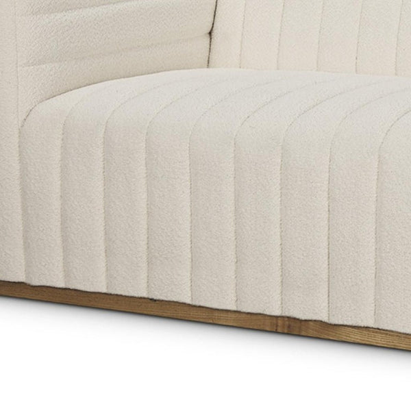 87 Inch Boucle Upholstered Sofa in Cream for Modern Living Room Seating