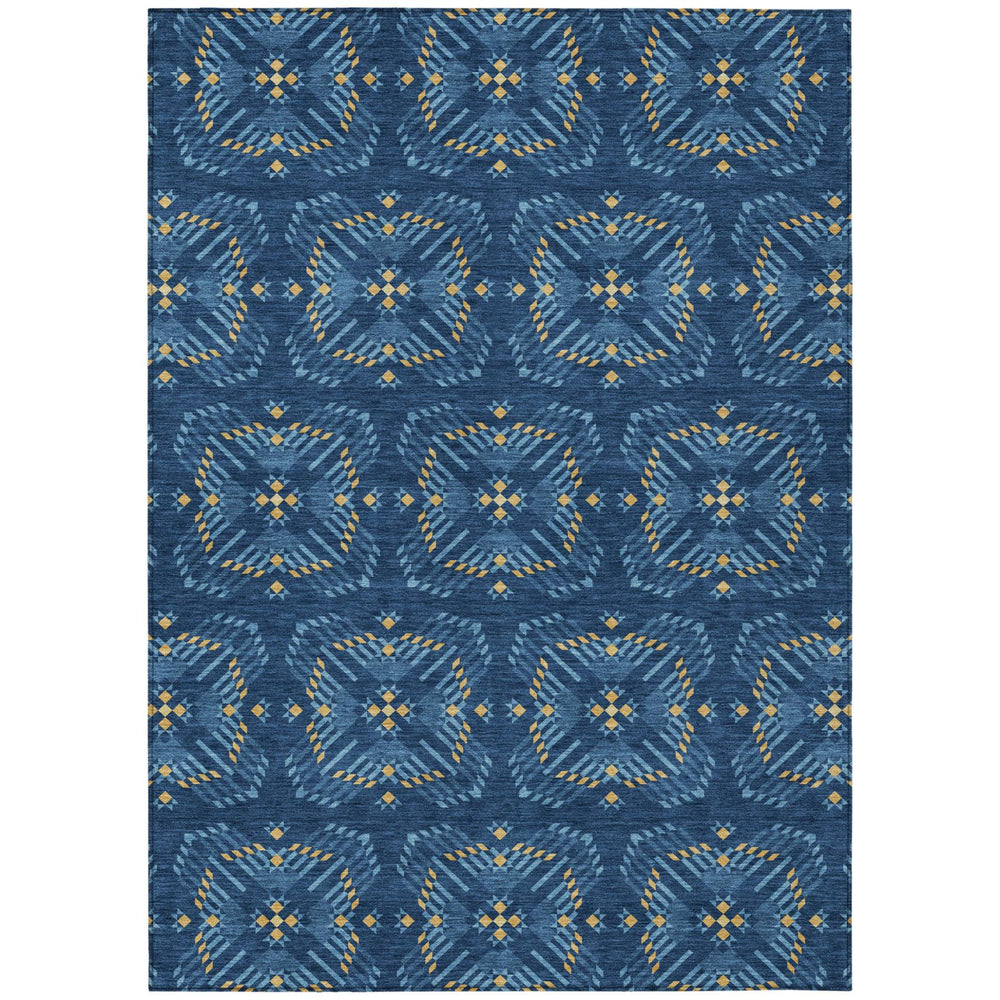 HomeRoots 9 X 12 Geometric Polyester Area Rug Machine Washable for Indoor Outdoor Use 730918