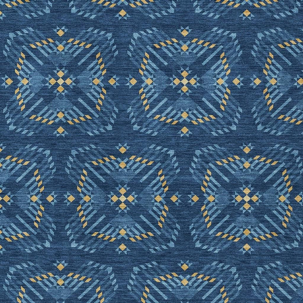 HomeRoots 9 X 12 Geometric Polyester Area Rug Machine Washable for Indoor Outdoor Use 730918
