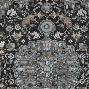 8 Ft X 10 Ft Floral Medallion Polyester Area Rug Uv Resistant Indoor Outdoor Use