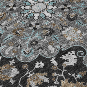 8 Ft X 10 Ft Floral Medallion Polyester Area Rug Uv Resistant Indoor Outdoor Use