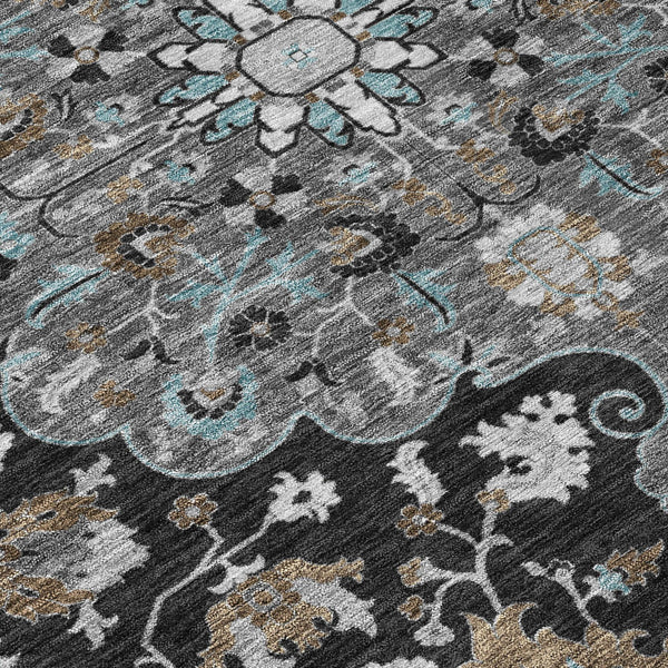8 Ft X 10 Ft Floral Medallion Polyester Area Rug Uv Resistant Indoor Outdoor Use