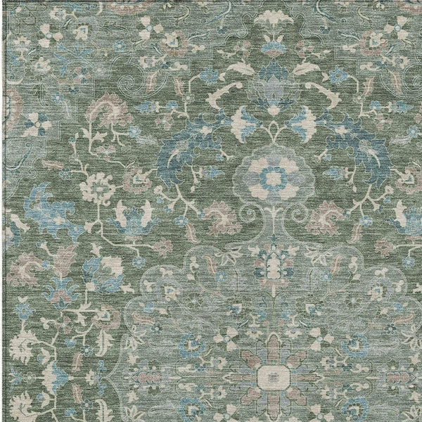 8x10 Floral Medallion Indoor Outdoor Rug Machine Washable Polyester Patio Living Room