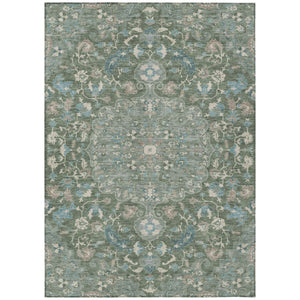 HomeRoots 9x12 Floral Medallion Polyester Area Rug Washable Uv Resistant Indoor Outdoor Use 730930