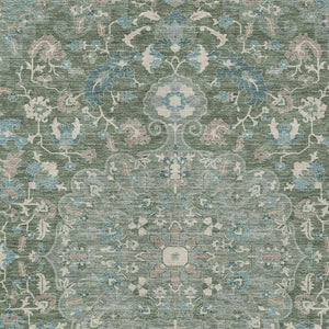 9x12 Floral Medallion Polyester Area Rug Washable Uv Resistant Indoor Outdoor Use
