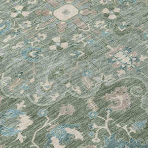 9x12 Floral Medallion Polyester Area Rug Washable Uv Resistant Indoor Outdoor Use