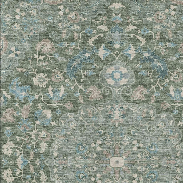10 X 14 Floral Medallion Polyester Area Rug Washable Uv Resistant Indoor Outdoor