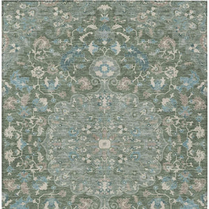 10 X 14 Floral Medallion Polyester Area Rug Washable Uv Resistant Indoor Outdoor