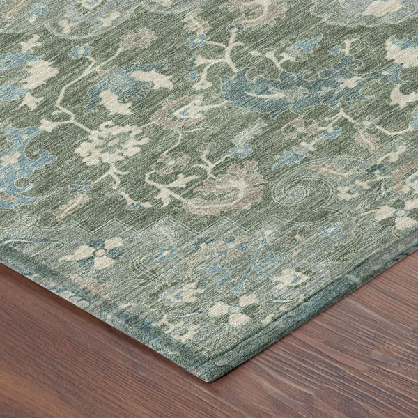 10 X 14 Floral Medallion Polyester Area Rug Washable Uv Resistant Indoor Outdoor