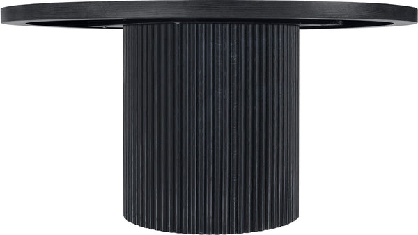 Meridian Furniture Belinda Oak Veneer Dining Table with Fluted Sculptural Base for Stylish Modern Rooms 60 inches Black 730Black-T