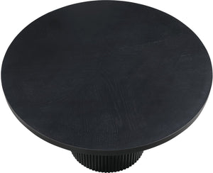 Meridian Furniture Belinda Oak Veneer Dining Table with Fluted Sculptural Base for Stylish Modern Rooms 60 inches Black 730Black-T