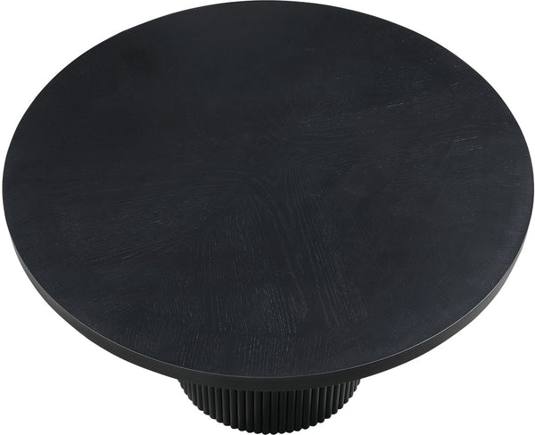 Meridian Furniture Belinda Oak Veneer Dining Table with Fluted Sculptural Base for Stylish Modern Rooms 60 inches Black 730Black-T
