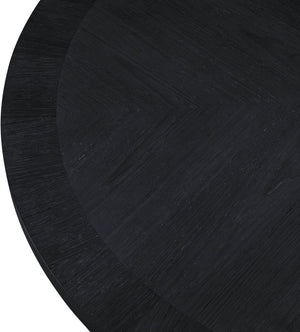 Meridian Furniture Belinda Oak Veneer Dining Table with Fluted Sculptural Base for Stylish Modern Rooms 60 inches Black 730Black-T