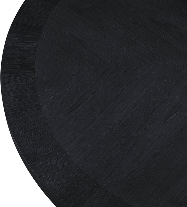 Meridian Furniture Belinda Oak Veneer Dining Table with Fluted Sculptural Base for Stylish Modern Rooms 60 inches Black 730Black-T