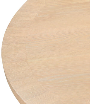 Meridian Furniture Belinda Oak Veneer Dining Table with Fluted Sculptural Base for Stylish Modern Rooms 60 inches Natural 730Oak-T