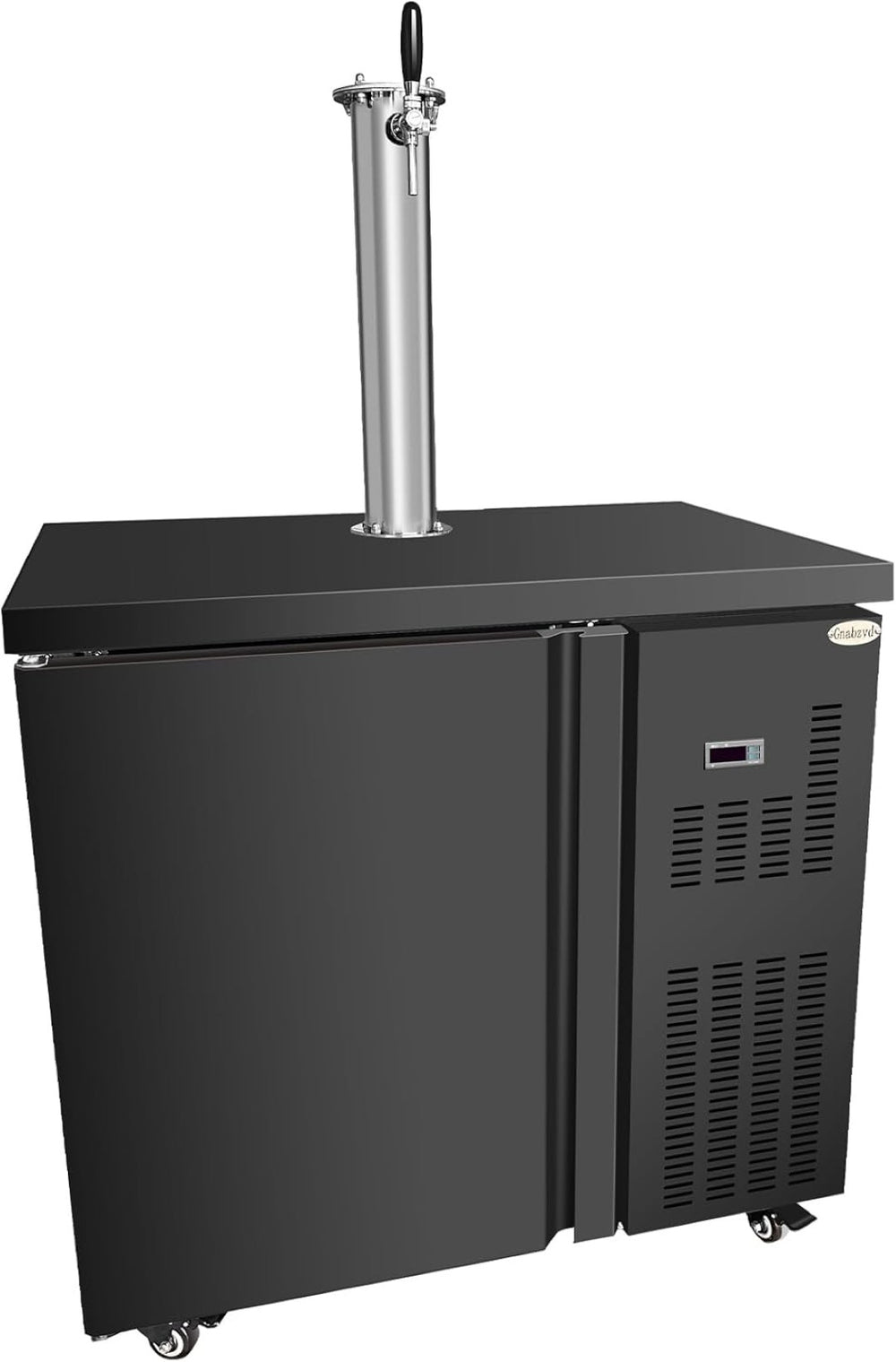 English Elm Beer Kegerator Full Size Dual Tap Draft Dispenser with Stainless Steel Column D858098812
