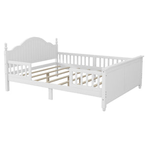 English Elm Twin Low Profile Kids Platform Bed Solid Pine Frame with Guardrails and Storage White W2593P411271