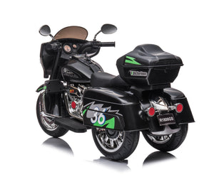English Elm 12v Kids Electric Ride on Motorcycle with Led Lights Bluetooth Music and Storage Trunk Black W1760P237295