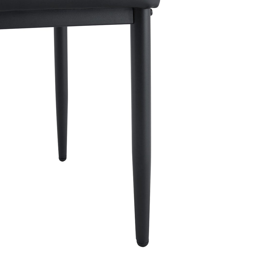 English Elm Table Black Textured Dining Set With 4 Ergonomic Pu Chairs - Modern, Durable & Stylish Design For Home W1151S04308-GIGA