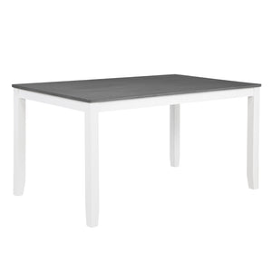 English Elm 6-Piece Modern Farmhouse Dining Table Set With Bench & Chairs, Grey & White, Comfortable Seating W1998S00064