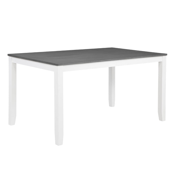 English Elm 6-Piece Modern Farmhouse Dining Table Set With Bench & Chairs, Grey & White, Comfortable Seating W1998S00064