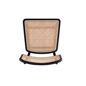 English Elm Giverny Solid Ash Wood Dining Chair with Natural Cane Seat and Square Cane Backrest, Fully Assembled Black+Natural B365P397795