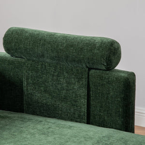 English Elm 82.68" Wide Chenille Two Seat Sofa Solid Wood Frame with Lumbar Pillows Living Room Green W3189S00026