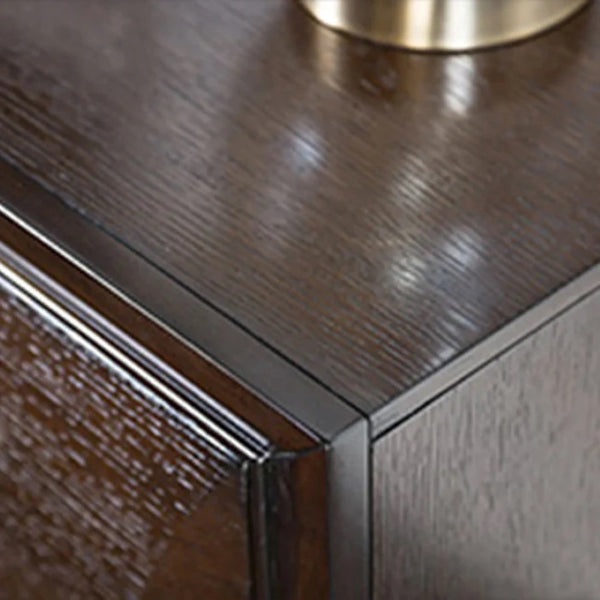 English Elm Transitional Solid Wood Nightstand with Dovetail Drawers and Felt Lining for Bedroom Espresso B2741P435296