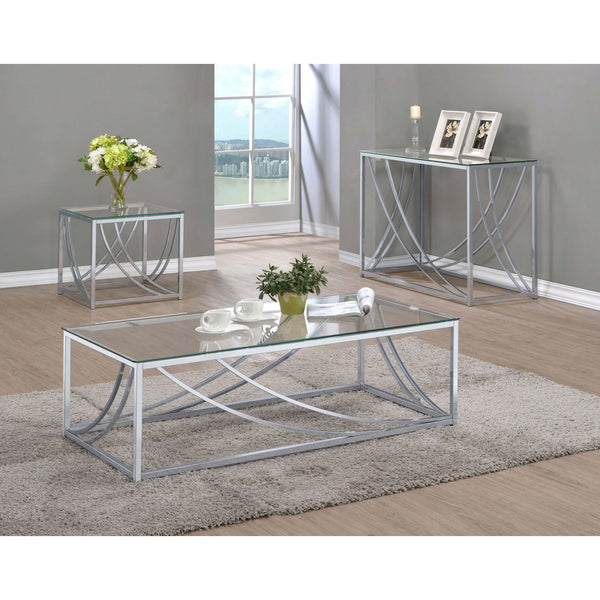 English Elm Brianne Modern Chrome Square End Table With Clear Glass Top - Versatile Accent Piece For Any Room B062P328642
