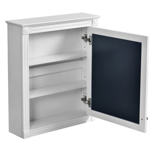 English Elm 24'' 24'' Wall Mounted Bathroom Mirror Cabinet with Adjustable Shelves, Space-Saving Modern Storage Solution White N710P195492K
