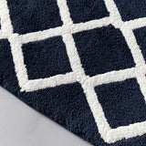 Madison Park Bittman Modern/Contemporary Reversible High Pile Tufted Microfiber Bath Rug MP72-5664 Navy