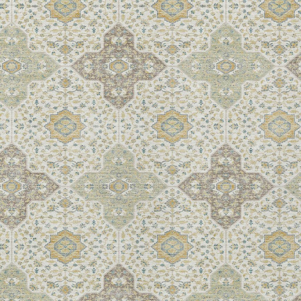 HomeRoots Damask Polyester Area Rug Washable Stain Resistant Indoor Outdoor Patio and Living Room Decor 8' x 10' 731037