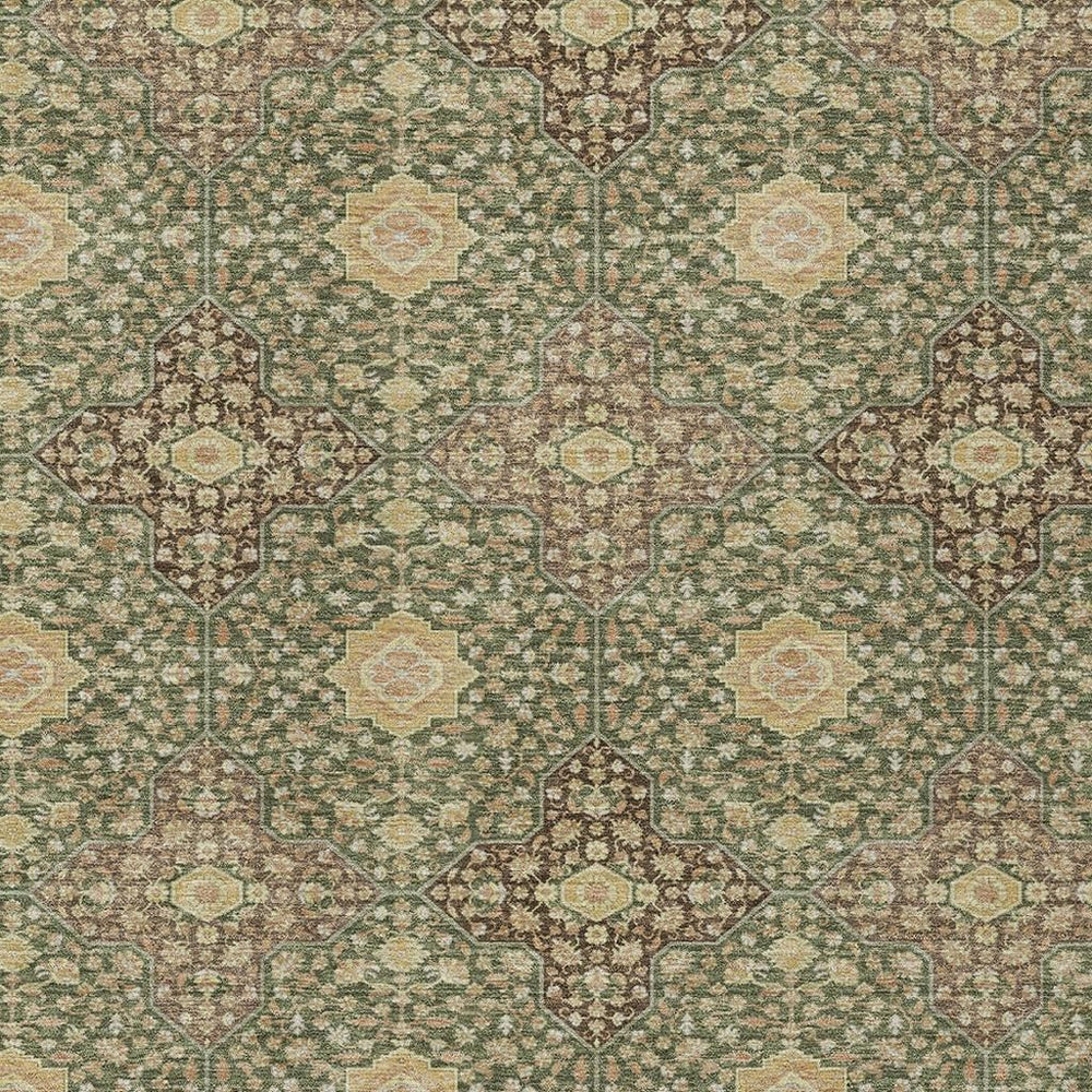HomeRoots Damask Washable Polyester Area Rug Low Pile for Indoor Outdoor Patio and Living Room Decor 5' x 8' 731041