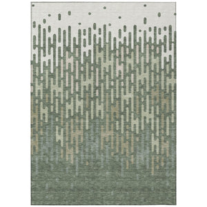 HomeRoots 8x10 Abstract Washable Polyester Area Rug for Patios Entryways and Family Rooms 731073